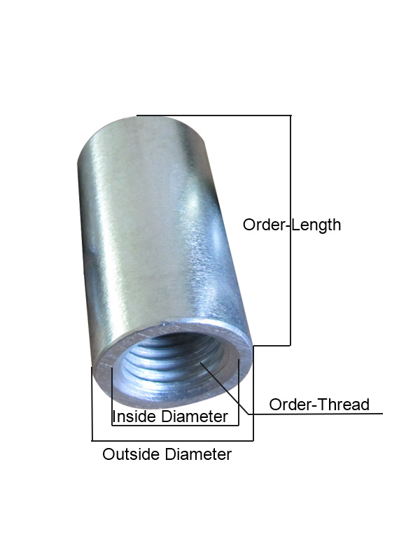 Stainless Steel Threaded Pipe Fittings Female Coupler Steel Rebar Coupler