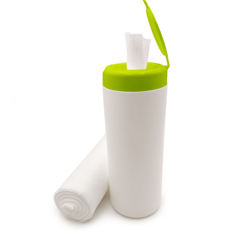 Eco-Friendly Bamboo Fiber Dry Wipes in Easy-Open Canister