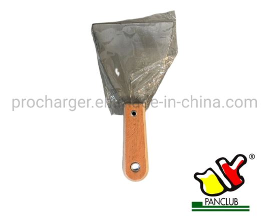 Professional 4" Painting Scraper with Wooden Handle, Carbon Steel Putty Knife