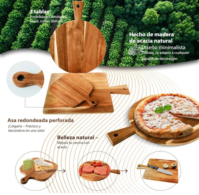 Handcrafted Wooden Board Set Bamboo Product Cheese Board