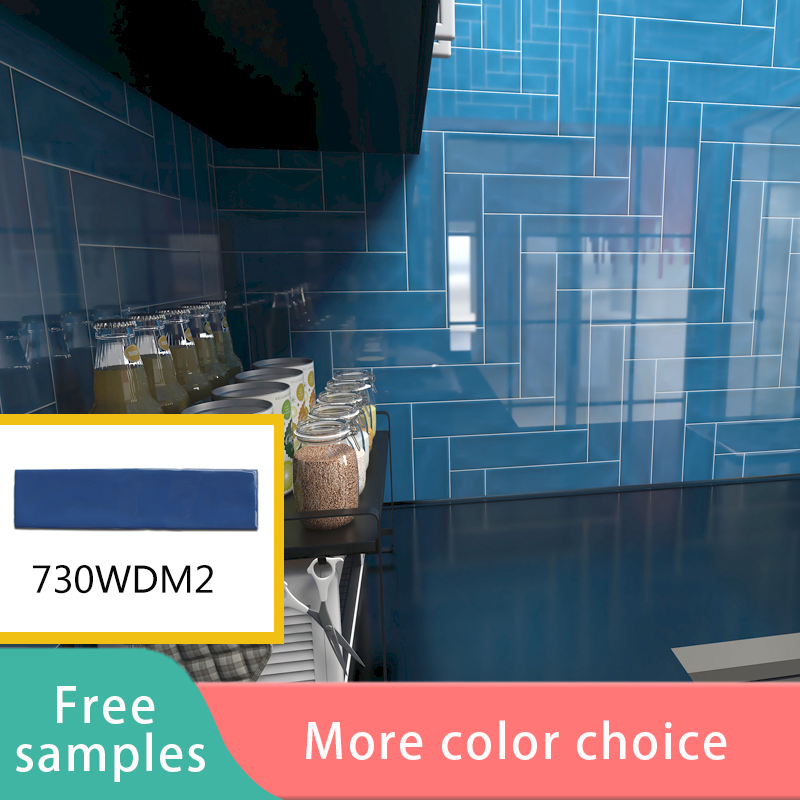 75X300mm Wall Tiles Dark Blue Kithchen Tiles Subway Tiles Handmade Look Tiles