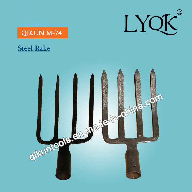 M-73 Garden Rake with Manual Drop Forged Steel and Sharpened End