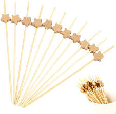 Decorative Toothpicks, Cute Bamboo Cocktail Sticks 12cm, Fruit Picks Food Buffet Decoration Party
