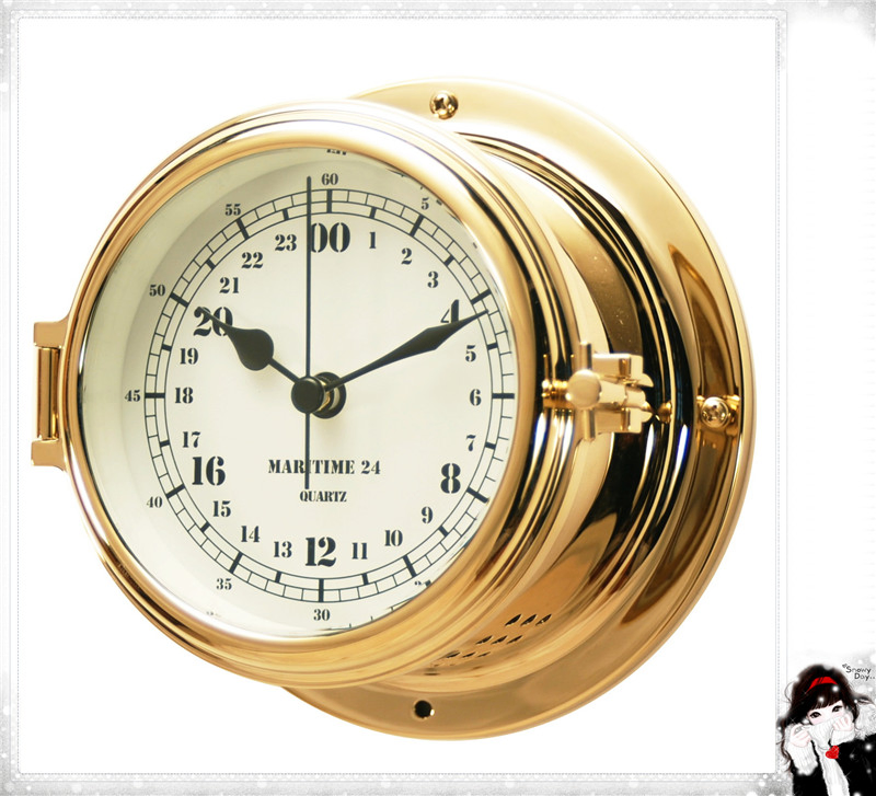 Elegant 180mm Brass Open Type Time and Tide Clock for Home Decor
