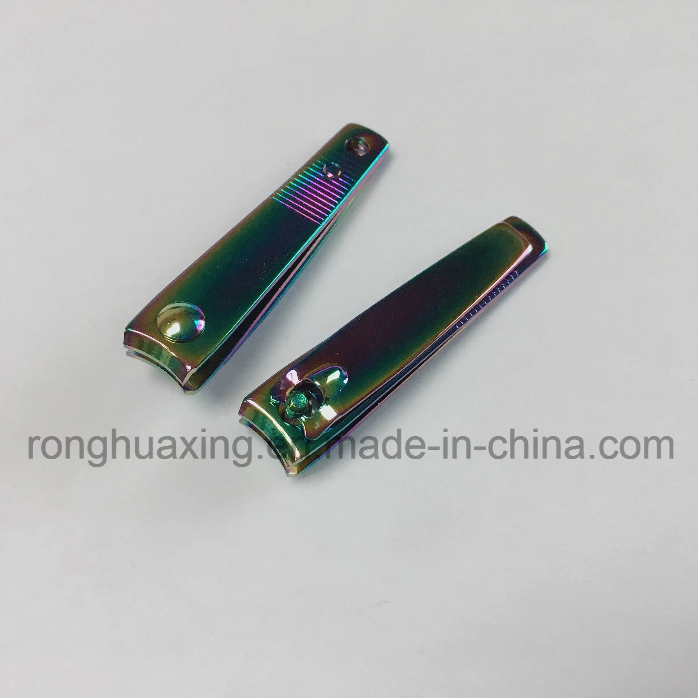 Deluxe Middle Nail Clipper with Rainbow Titanium Plating