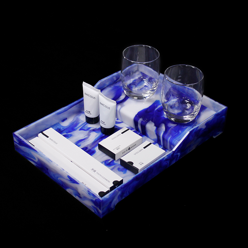 High-Grade 5 Star Hotel Restaurant Water Texture Acrylic Services Amenities Tray