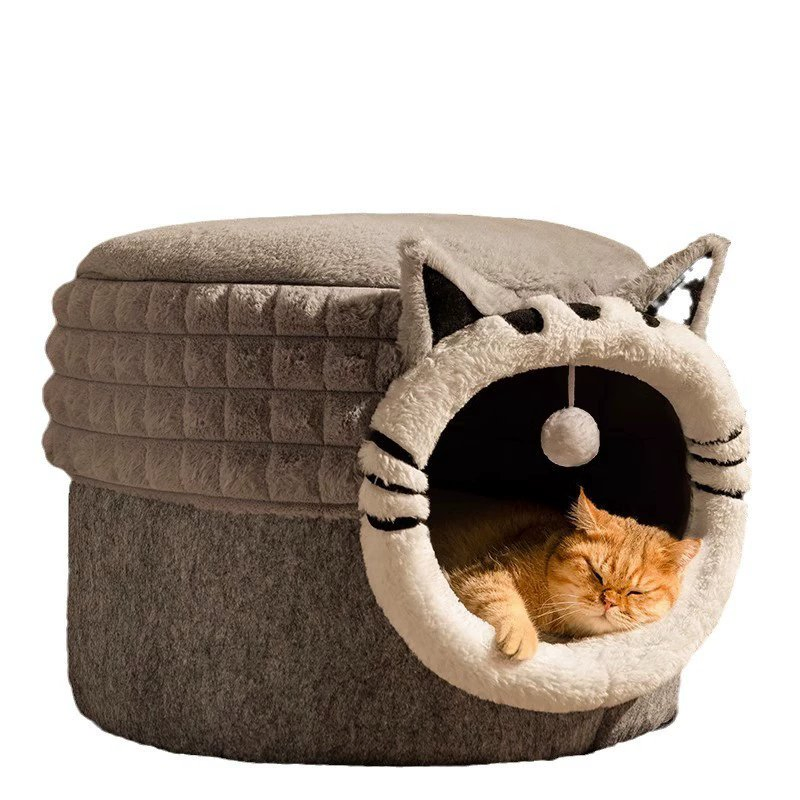 Winter Warmth Foldable Safety Indoor Cat Bed for Cozy Comfort
