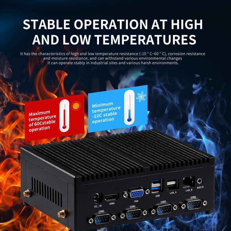 Rich I/O Intedust and Waterproof Shock and Vibration Resistance Wide Temperature Operation Fanless Design Rugged Industrial Computer Rugged Industrial Computer