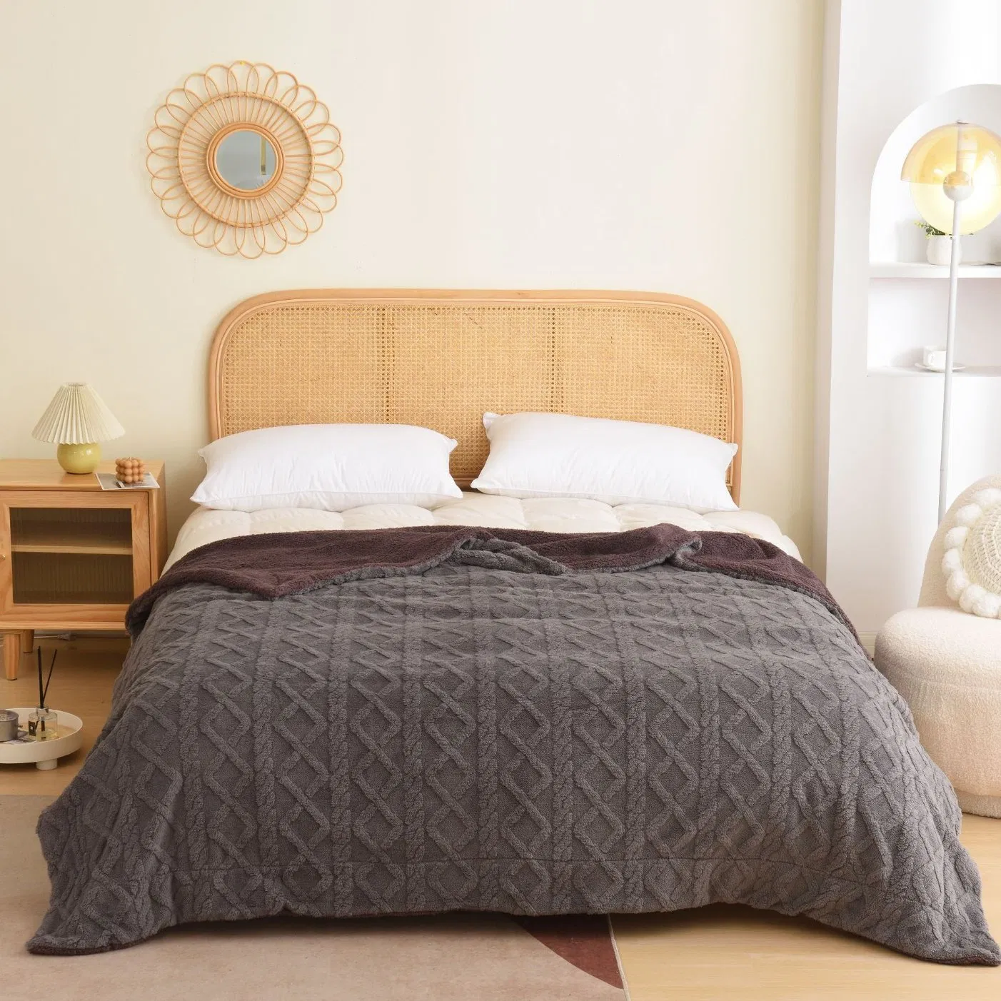 Air Conditioning Adult Spot Solid Color Taffeta Blanket Ab Double-Sided Velvet Blanket Thickened Warm Fleece Blanket