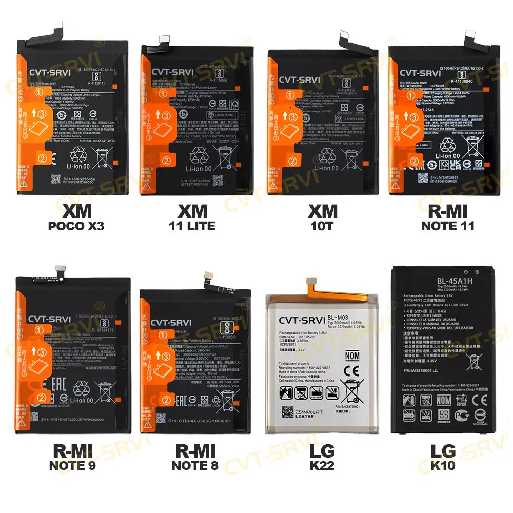 Factory Wholesale Mobile Phone Cell Bateria Battery for Note 10 11 12 13 Se Battery Replacement