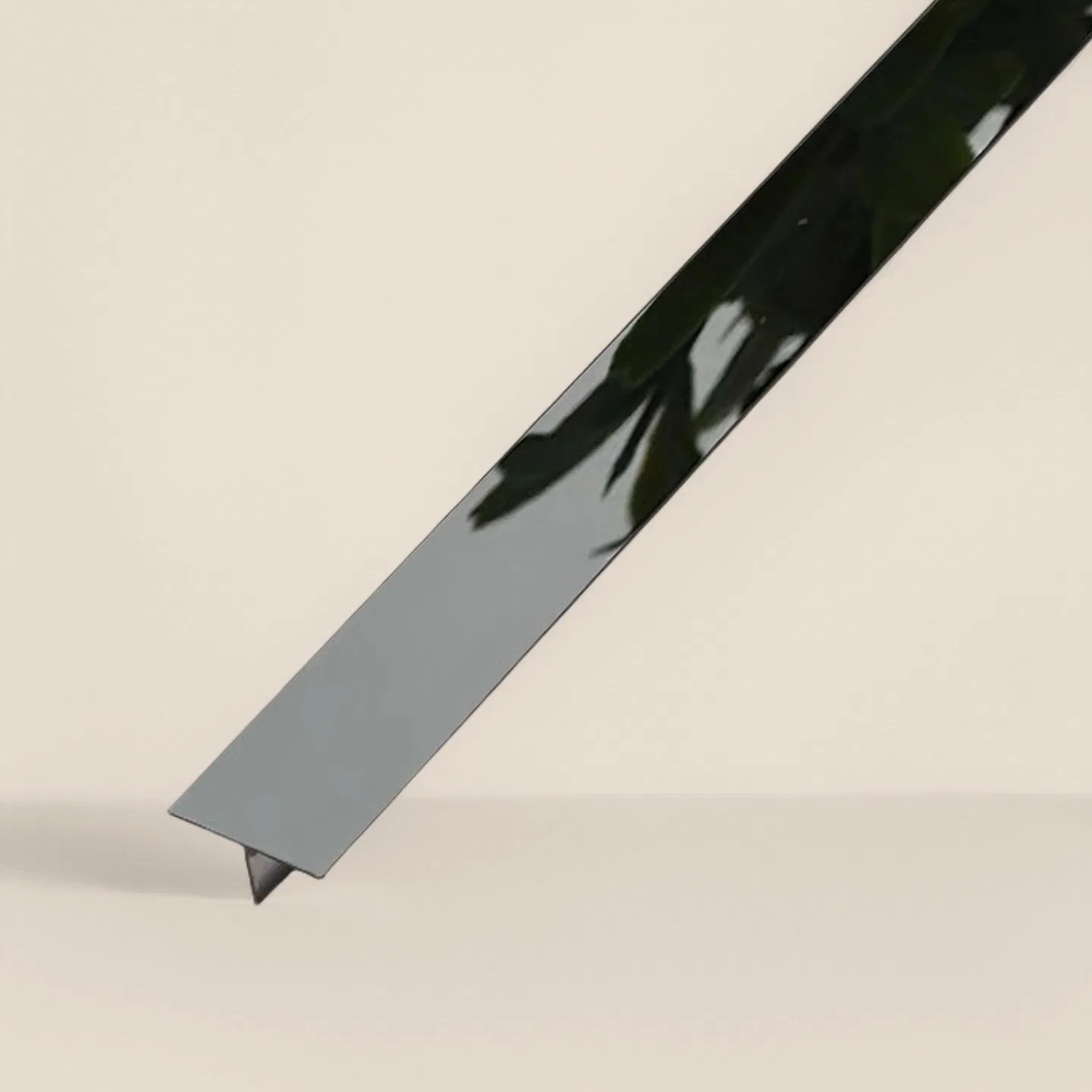 T&C T18 T-Shape PVD Black Color Mirror Brushed Finish Stainless Steel T Style Trim for Carpet to Tile