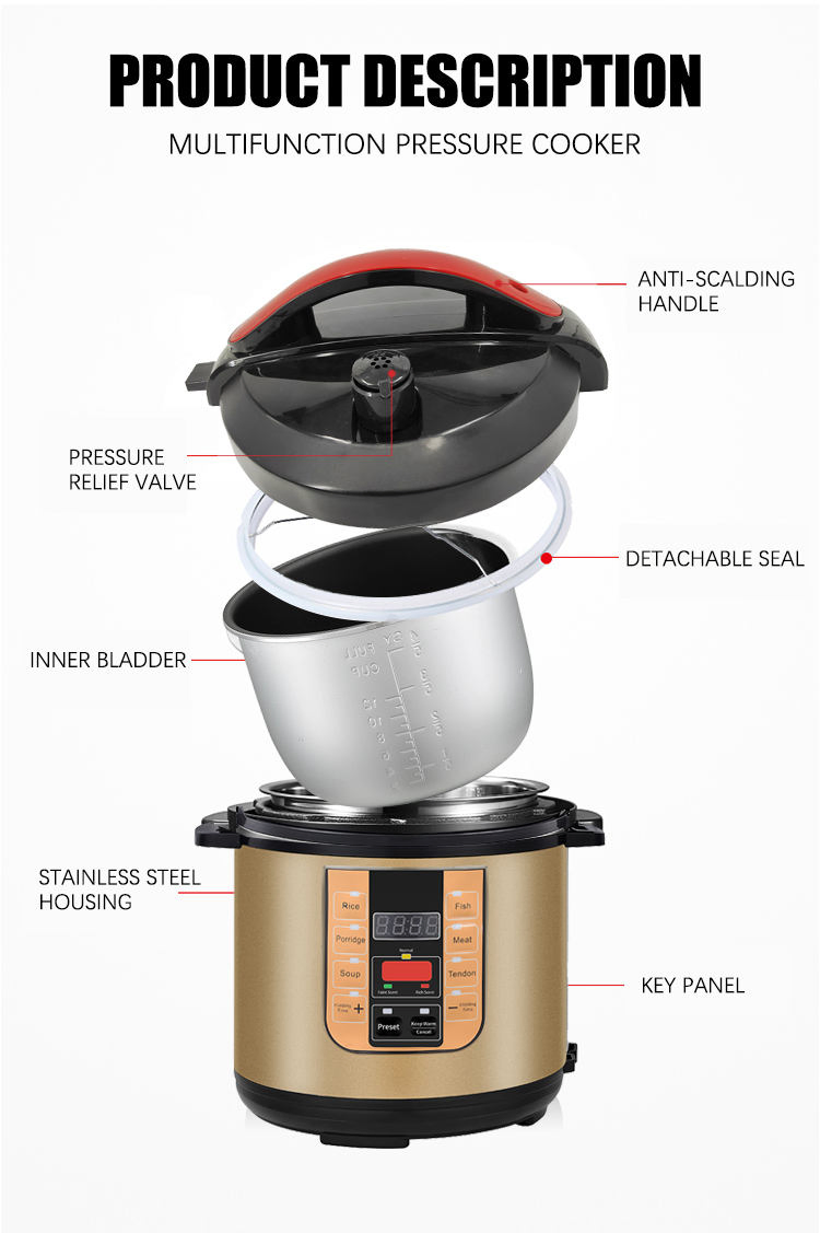 Wholesale7-in-15L6l8l10lmulticooker Multifunctionalaluminium Smart Electric Pressure Cooker in Pakistan