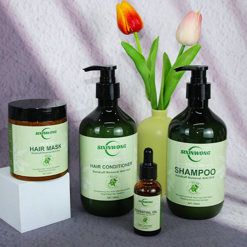 Beauty Cosmetics Olive Oil Prevent Bifurcation Hair Conditioner Hair Growth Shampoo Set