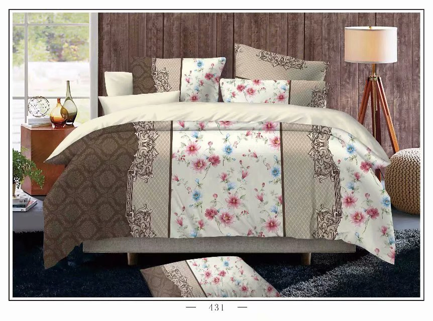 Indian Hot Selling Home Textile 120GSM Bed Sheet Set with Pillowcases