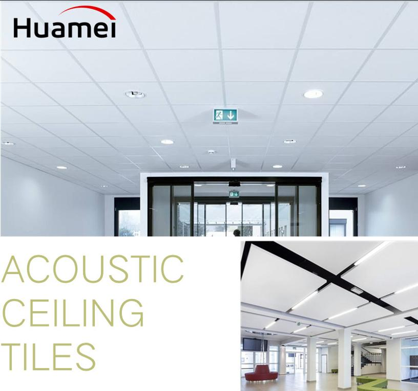 Fiberglass Bevel Edge Sound Fire Proof Acoustic Ceiling Tiles Panel