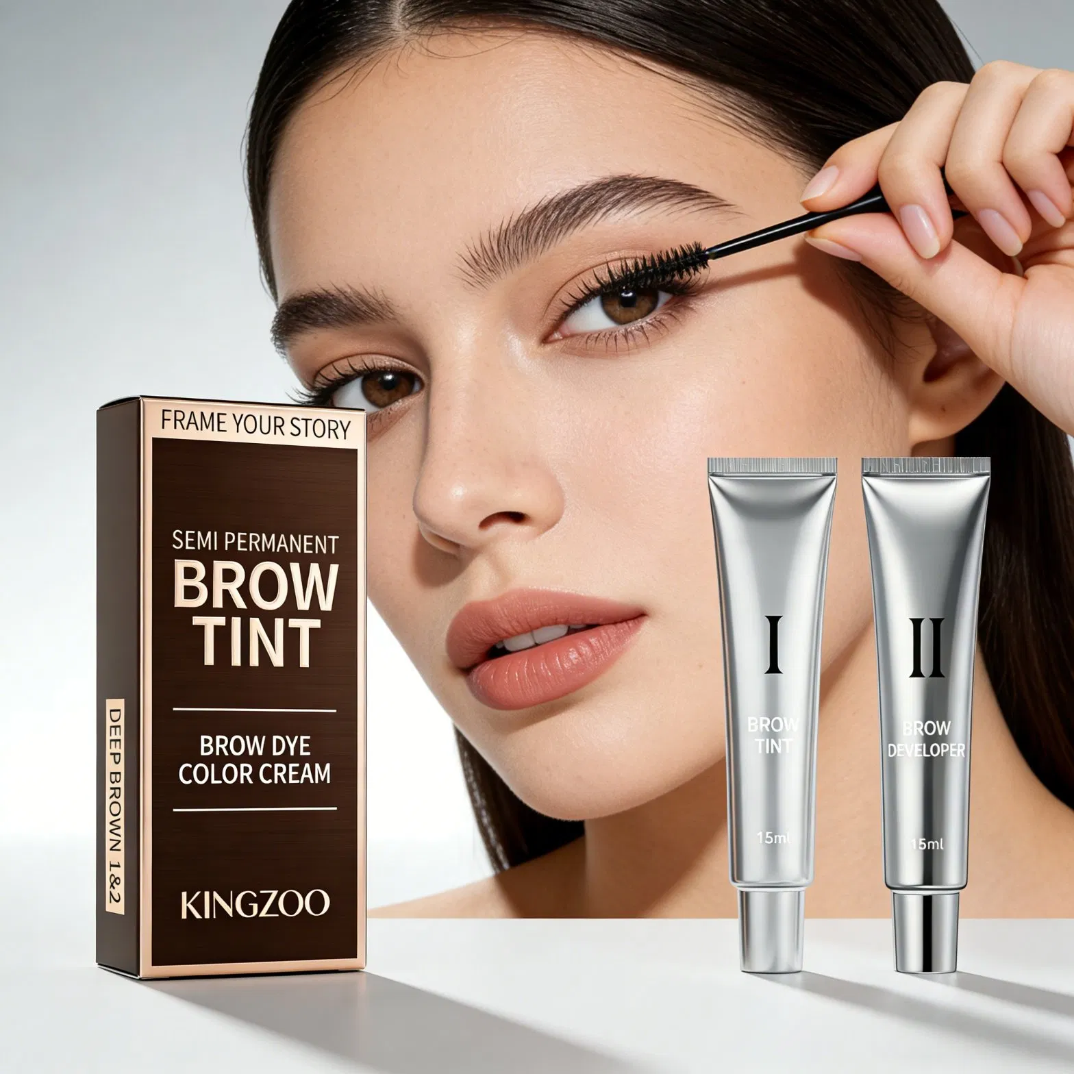 2 Colors Waterproof Eyebrow Lash Tint Kit Professional Semi Permanent Black Brown Eyelash Dye Cream for Wholesale