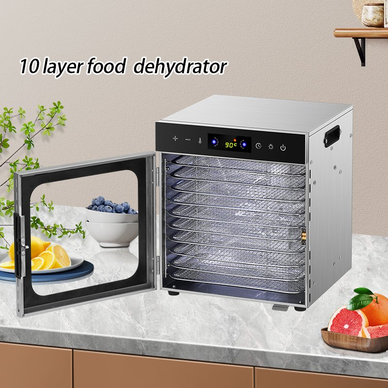 Stainless Steel Food Dehydrator 10 Tray Electric Meat Fruit Dryer Machine