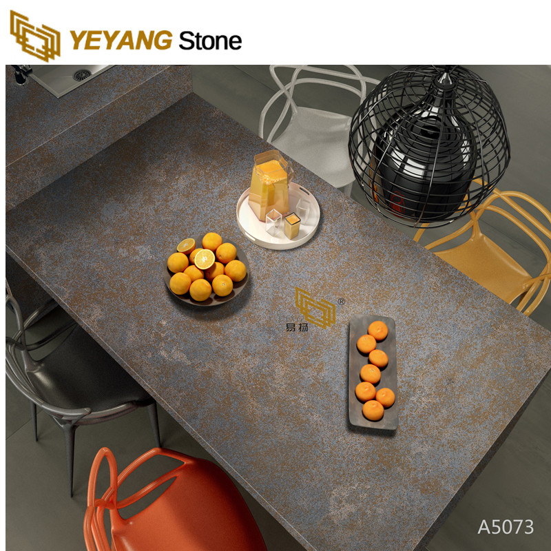 Man Made Brown Quartz Slab Countertop for Table/Kitchen/Countertop Quartz Factory Price