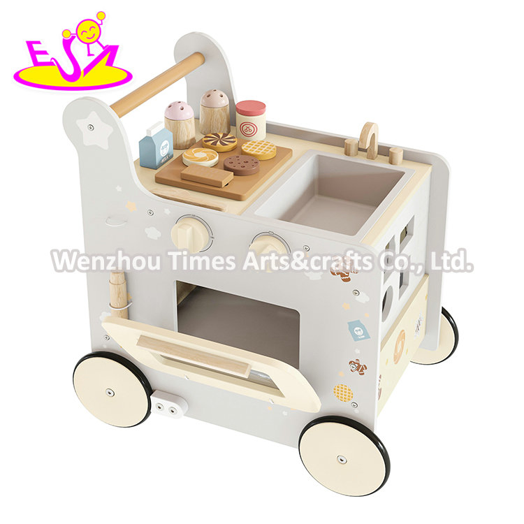 Customize Multifunctional Play Kitchen Wooden Activity Walker for Kids W16e239