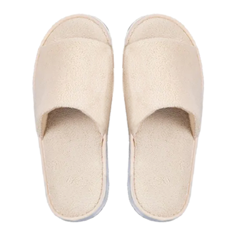 Disposable Customized Logo Hotel Amenities Set Cotton Slippers for Sap Home Eco-Friendly EVA Sole
