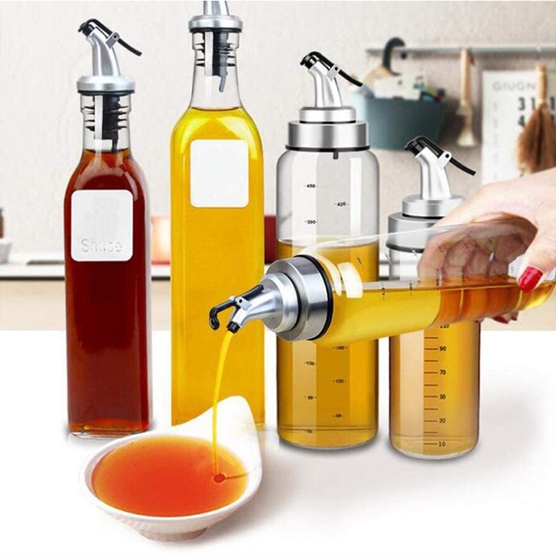 Kitchen Bar Tools Leak-Proof Stainless Steel Cooking Oil Olive Oil Vinegar Wine Liquor Whisky Bottle Dispenser Pour Spouts