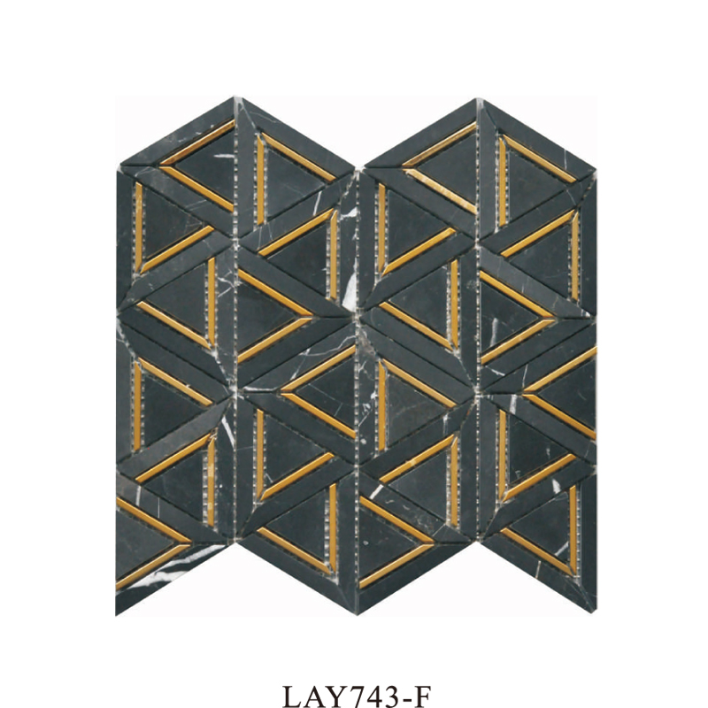 Мозаика из белого мрамора и алюминия для стен и фартука