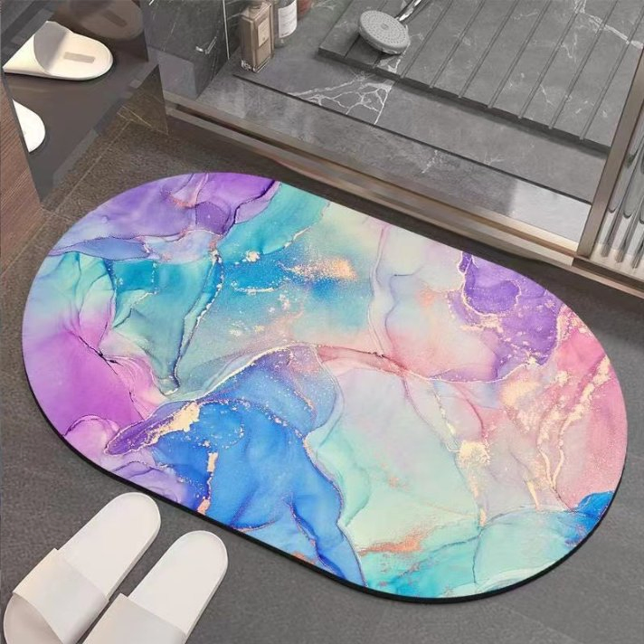 Factory Supply Carpet and Rugs Printed Carpet Oval Bathroom Mat Door Mat Carpet Tile Diatom Mud Mat