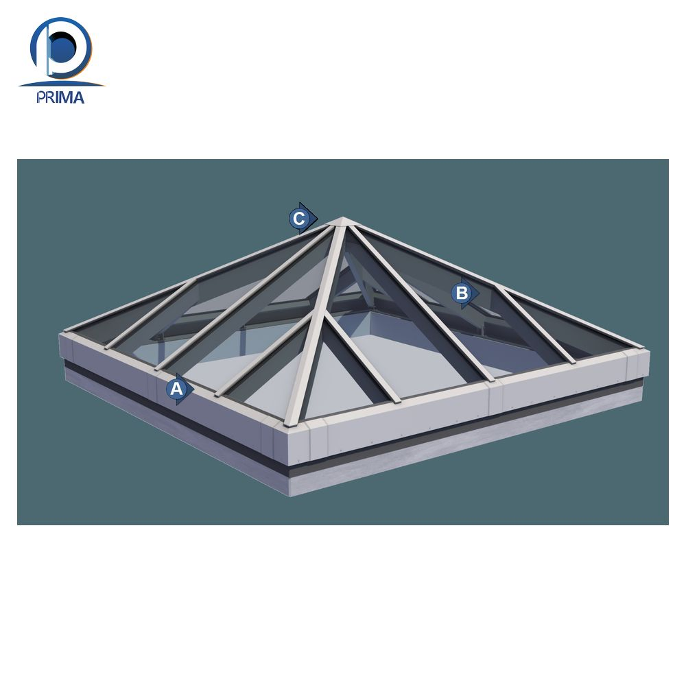 Steel Glass Dome Skylight Roofing French-Style Steel Structure Roof