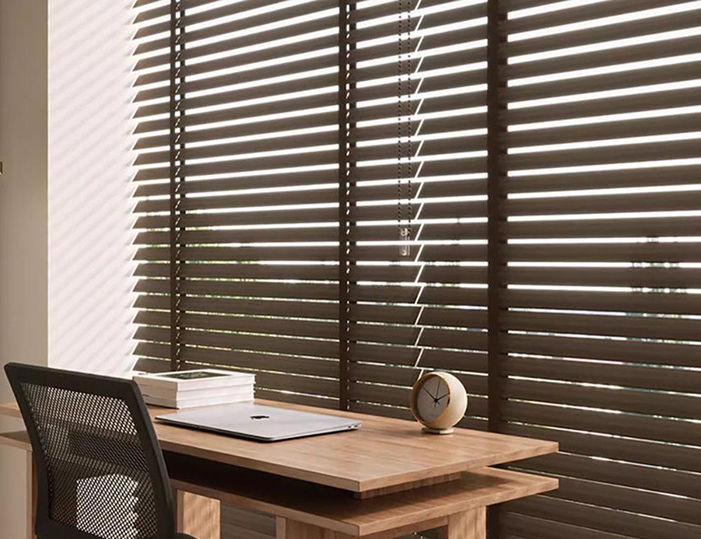 New Chinese Style Shade Solid Wooden Blinds Cordless Venetian Mini Blinds