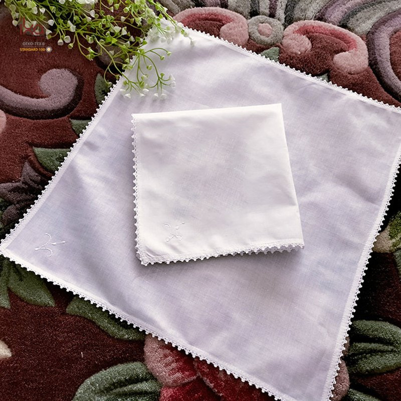 Wholesale Home Decoration Party Beverage Color Custom Printed White Embroidered Logo Lace 100% Cotton Napkins with Hemstitch