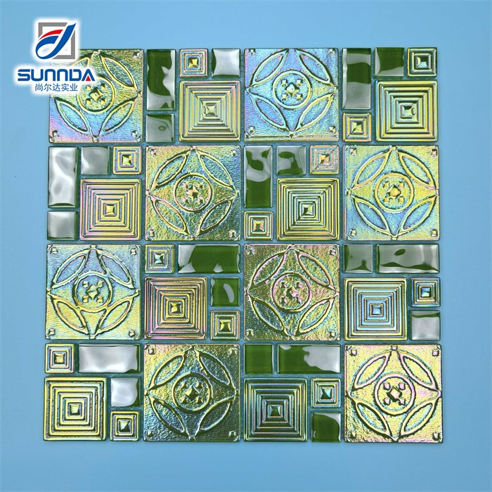 Мозаика из голубого стекла для ванной и бассейна