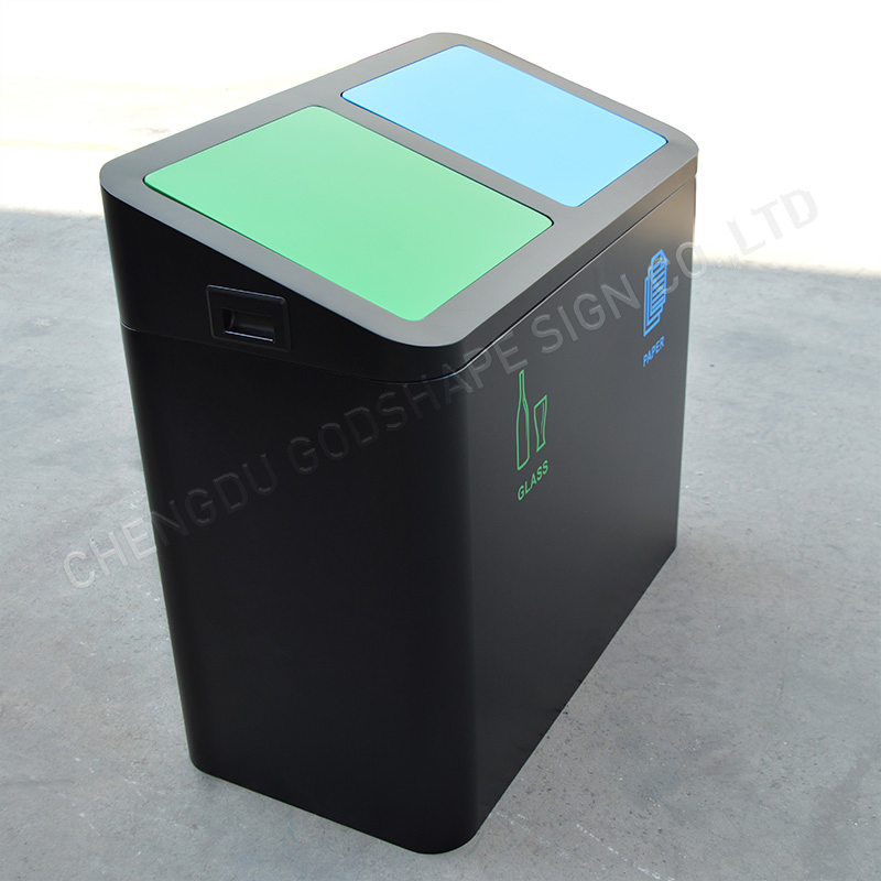 Outdoor Metal Classification Trash Bin Customize Steel Street Waste Bin