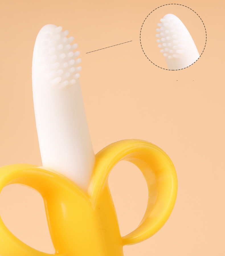 Hot Selling Silicone Banana Teether Brushing for Baby BPA Free