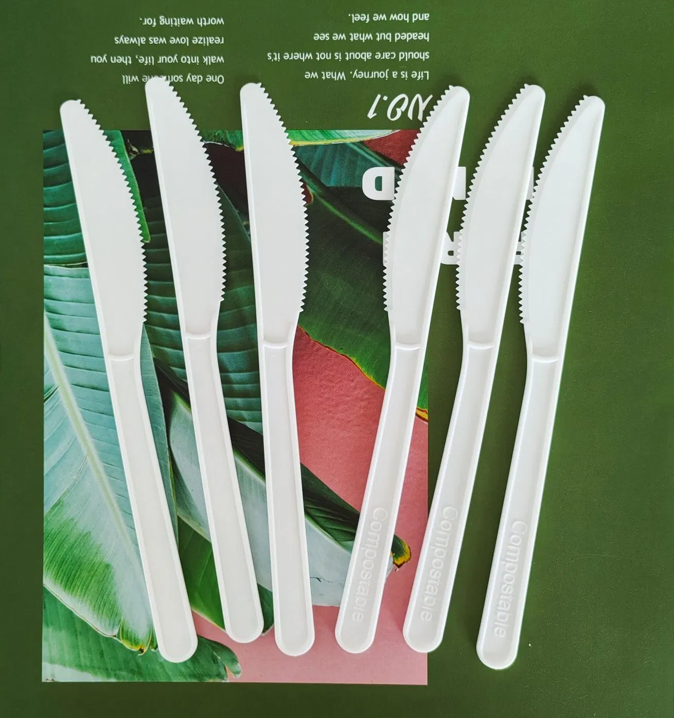 7-Inch 100% Compostable Forks Spoons Knives Biodegradable Cutlery for Outdoor or Party Use