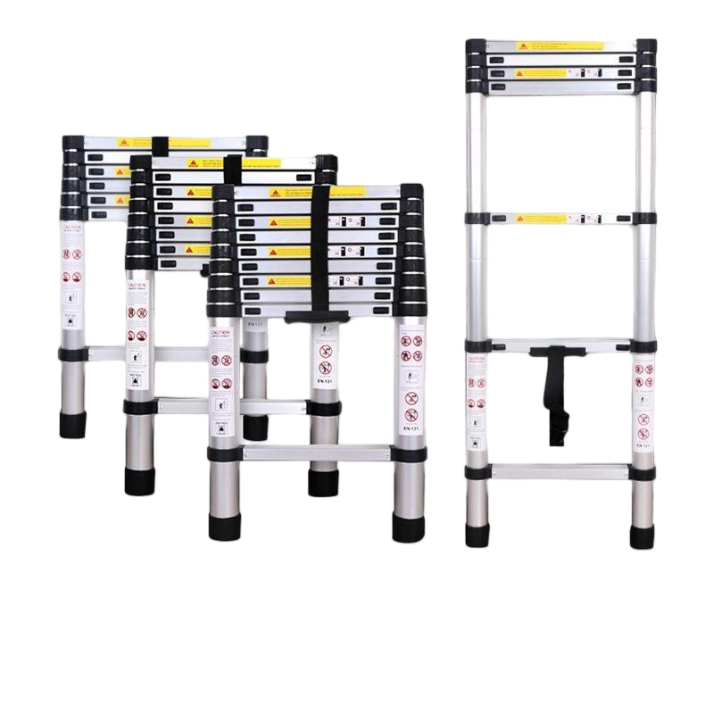 China Factory Supply High-Quality Aluminum Telescoping Ladder for Commercial Use with Safety Lock
