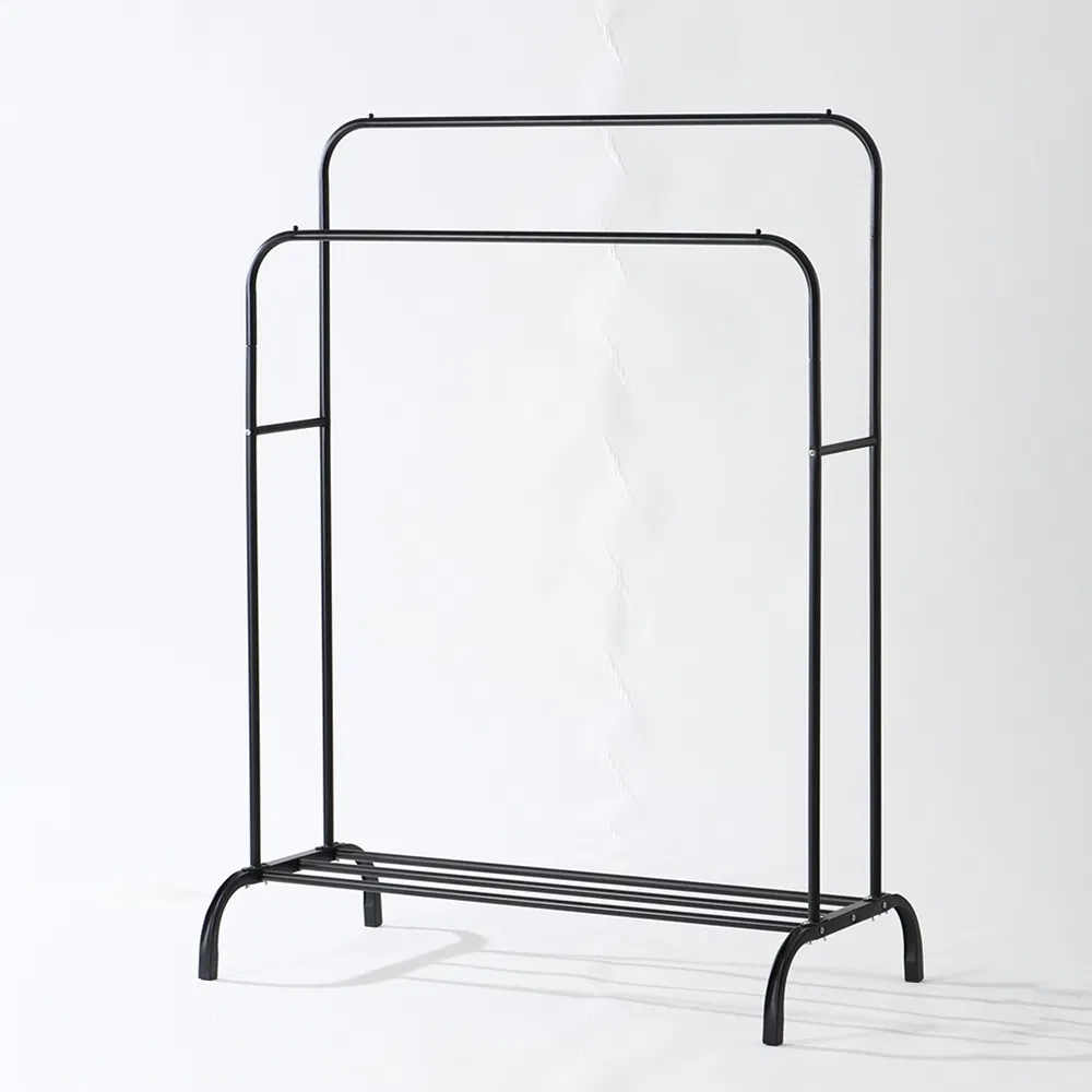 Portable Double Rod Clothes Rack Foldable Laundry Rack Heavy-Duty Drying Rack