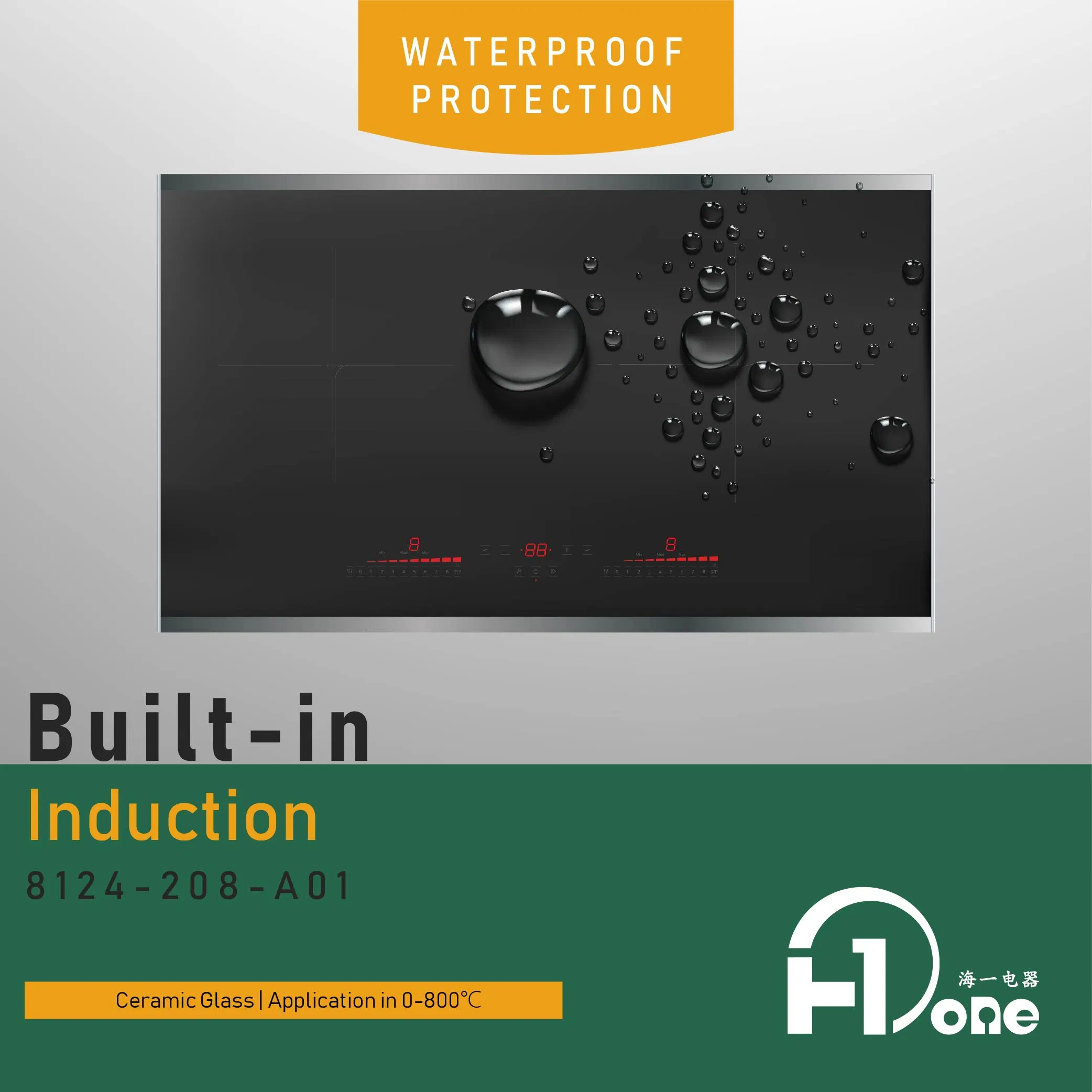 Double Induction Cooker with Touch Controls Black Hard Wired