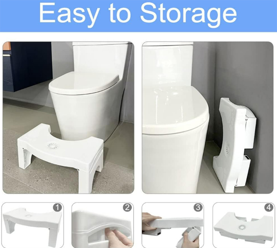 Foldable Toilet Stool Adult Poop Stool, Squatting Portable Stool for The Bathroom