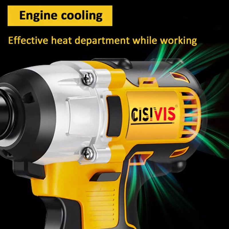 21V Brushless Cordless Electric Impact Wrench Set 280n·M 650W with 2 Batteries, 4 Sockets, Hex Bit, Carry Case & Accessories