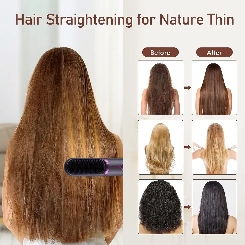 Mini Portable USB Hair Straightener Comb Ionic Hair Straightener Brush