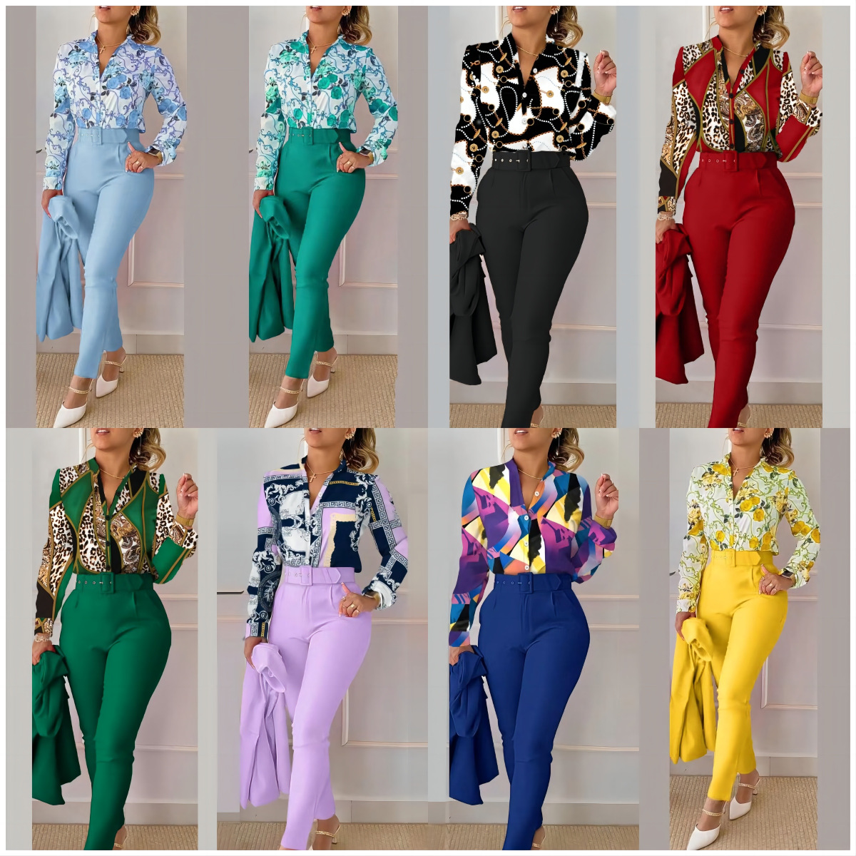 Рубашка женская с принтом длинный рукав повседневная