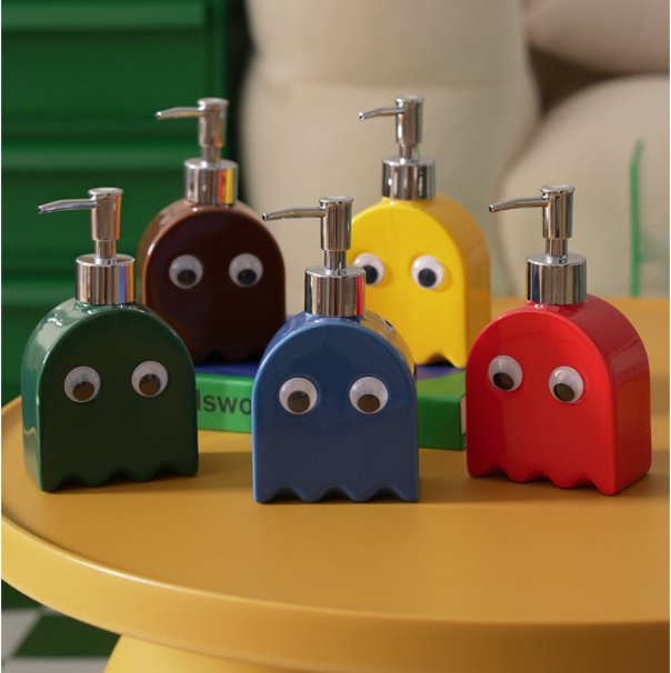 Cute Creative Ceramic Dispenser Ghost Pump Bottle Easy Grip Bathroom Accessories