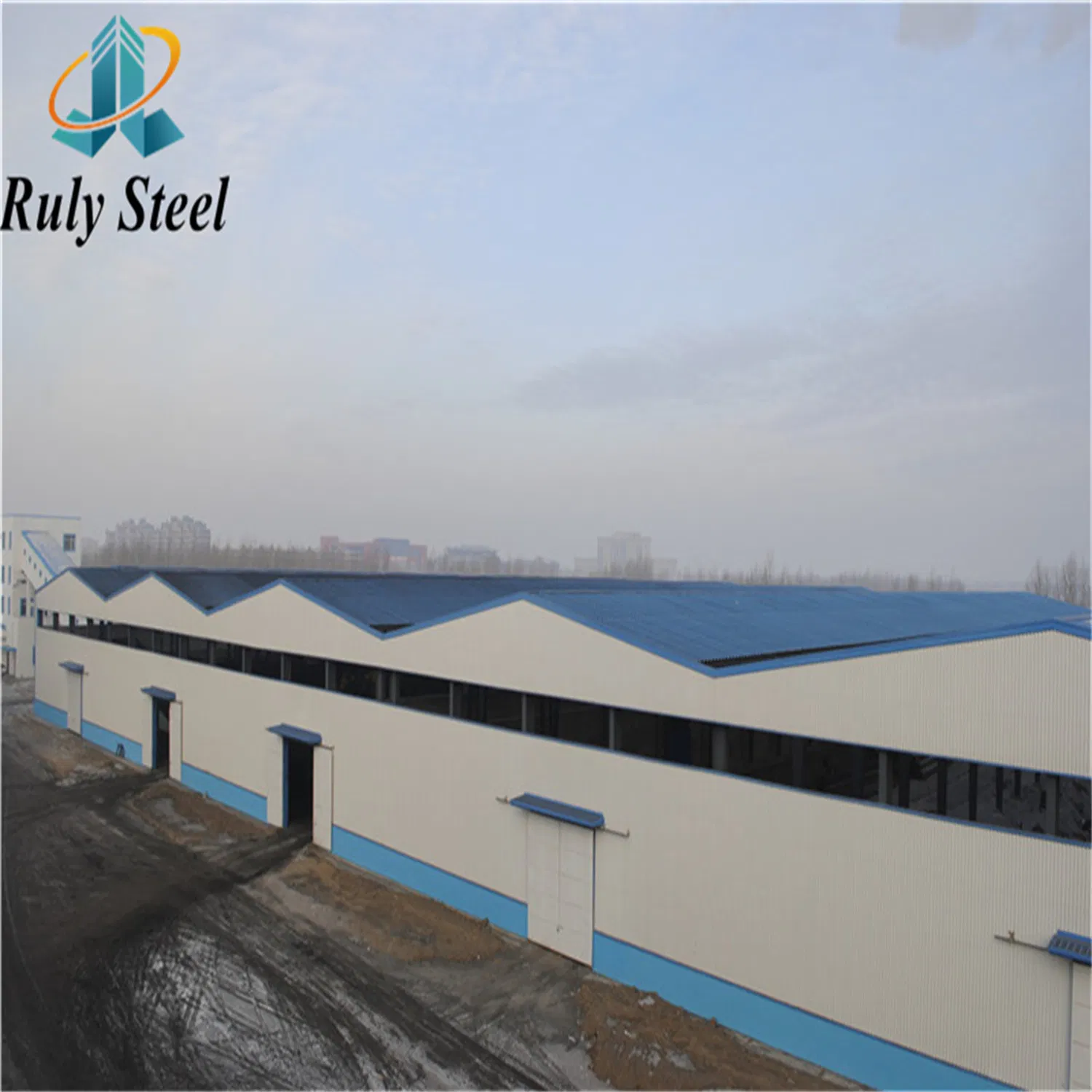 High Strength Anti-Seismic Water/Fire Proof Skylight Board/Overhead Crane Construction Design Gable Frame Prefabricated Light Steel Structure Workshop