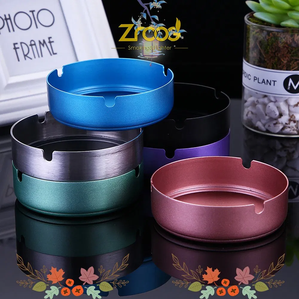 Cigar Ashtray Tabletop Round Stainless Steel Ash Tray Suitable for Cigarette Ash Holder for Home