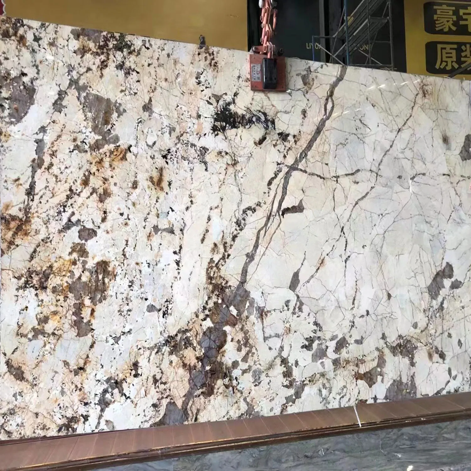 Luxury Stone Brazil Patagonia Pandora White Granite Slab for Interior Countertop Wall Floor Tile