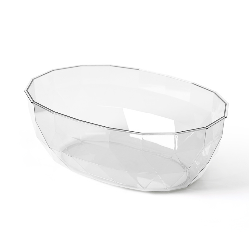 Nordic Style Polygon Transparent Plastic Bowl for Fruit Vegetable Salad