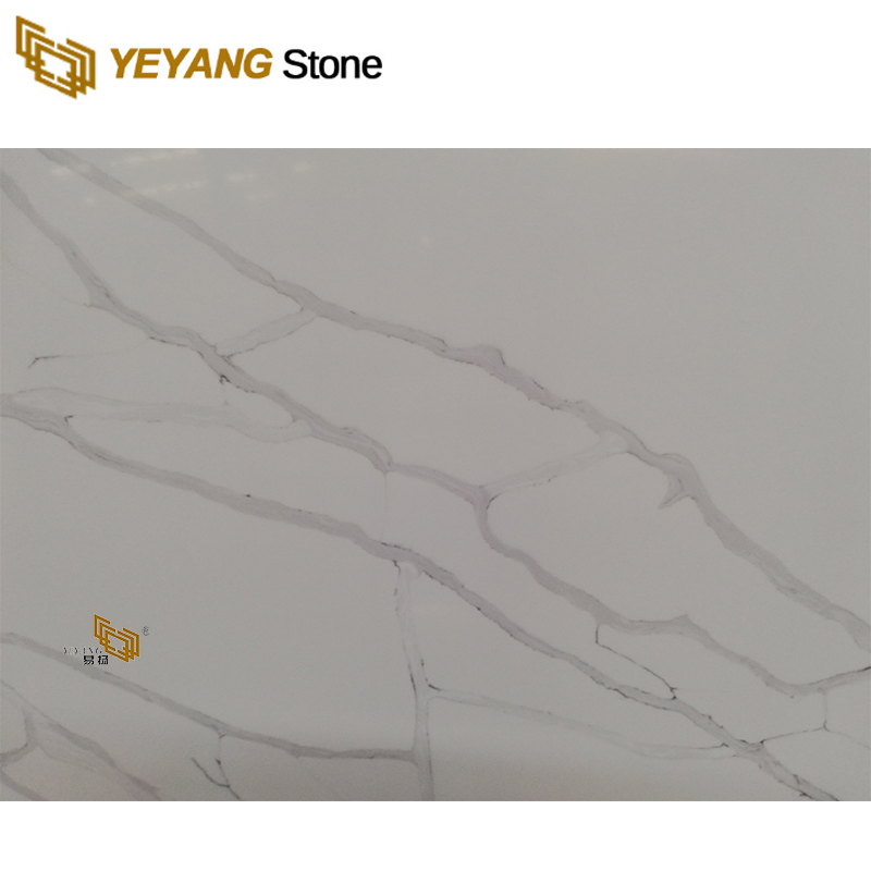Yeyang Top Engineered Calacatta Quartz Slab for Prefab Worktop/Benchtop/Countertops Quartz Wholesale