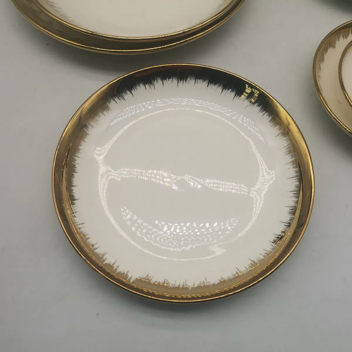 Fruit Plate Electroplating Golden 6"7"8"9"10"11"Porcelainware Stoneware Tableware