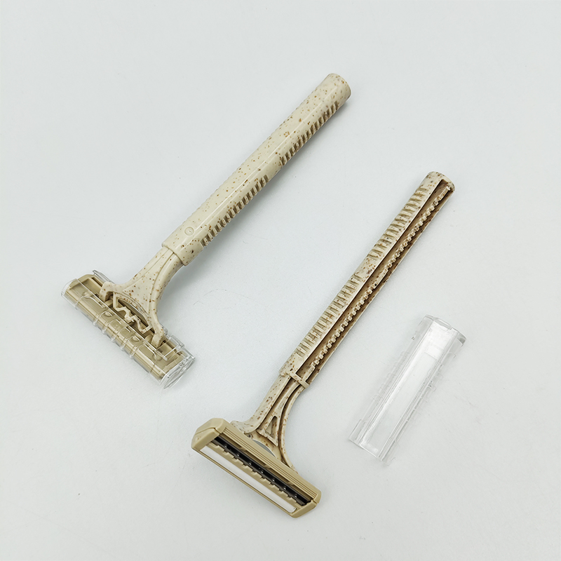 OEM Custom Eco-Friendly Straw 2 Blade Shavers Hotel Disposable Razor