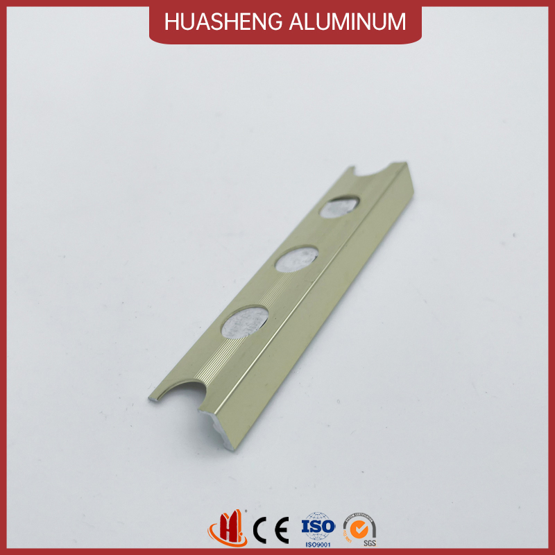 High Corrosion Resistance Gold Aluminum Standard U T L Tile Trim Profile